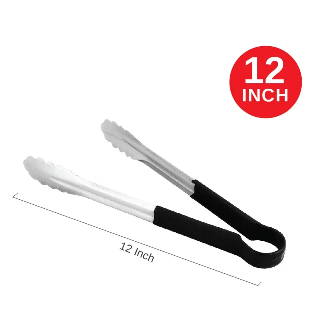 Qware 12" Stainless Steel Cooking Food Tongs