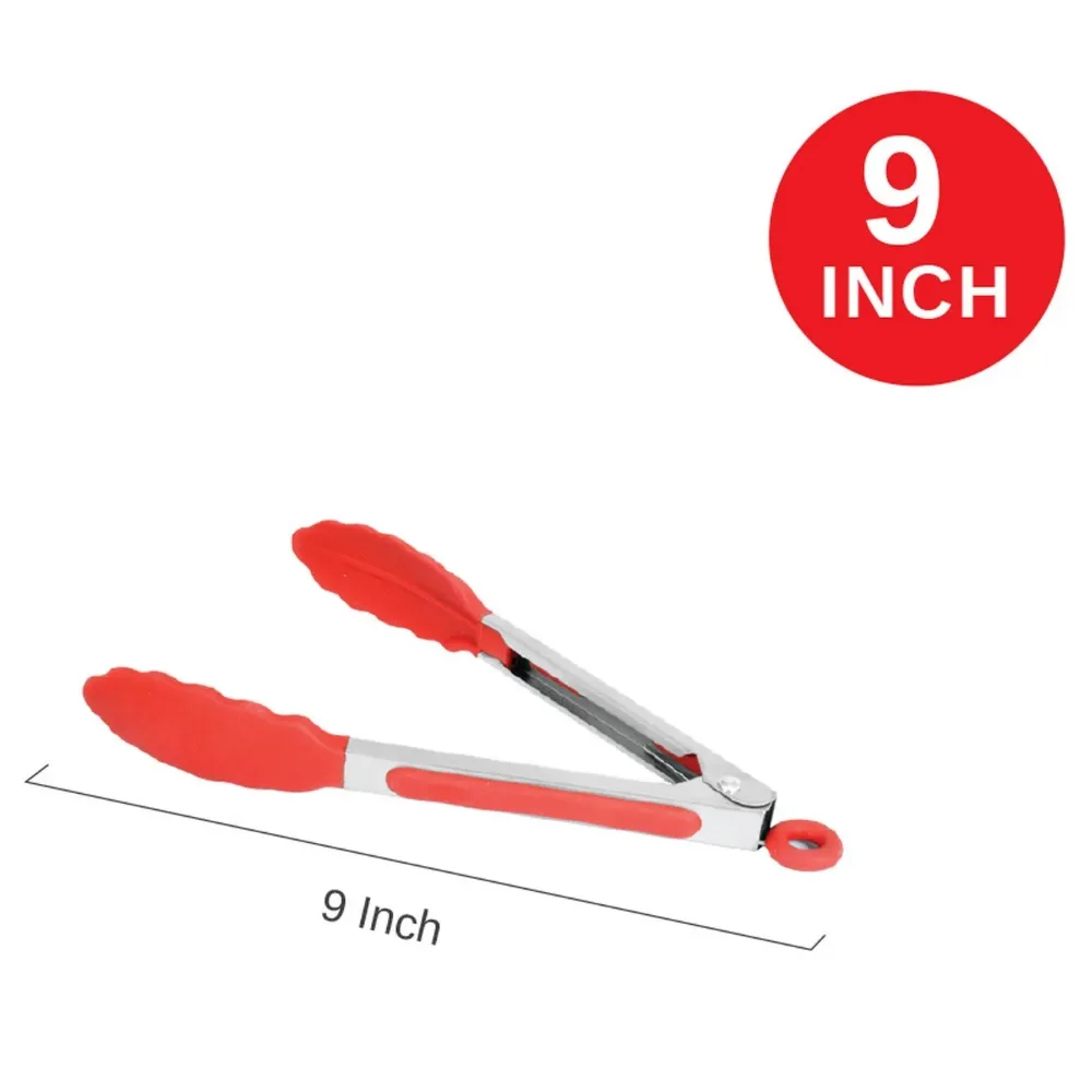 Qware 9" Stainless Steel Food Tongs