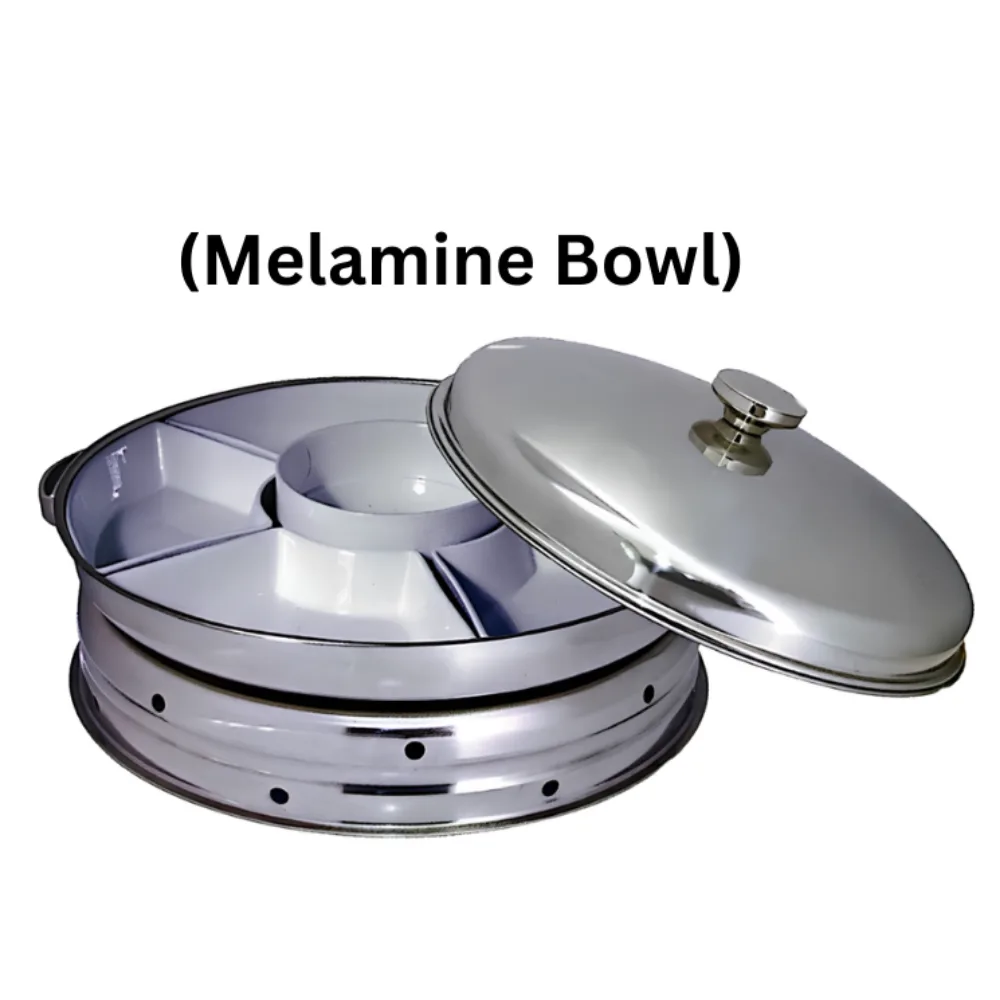 18.0 S/S Dome Round Chafing Dish with High Stand (Melamine Bowl)