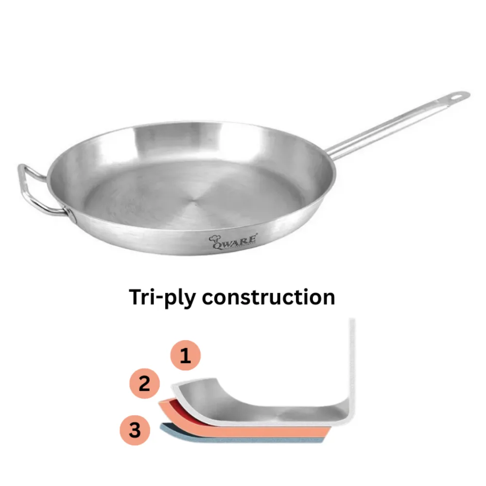 Qware 3653 Stainless Steel Sandwich Bottom Frying Pan