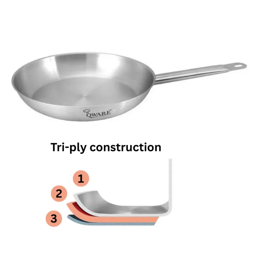 Qware 2445 Stainless Steel Sandwich Bottom Frying Pan