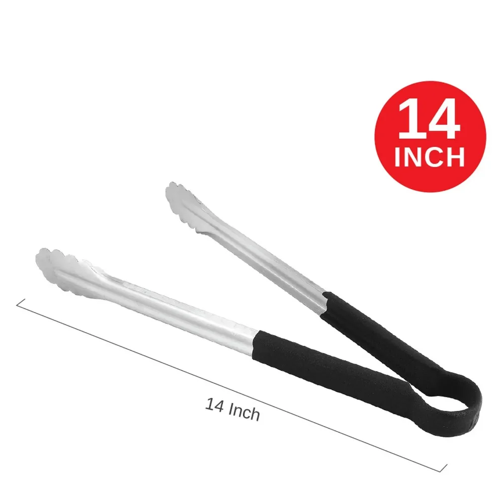 Qware 14" Stainless Steel Cooking Food Tongs