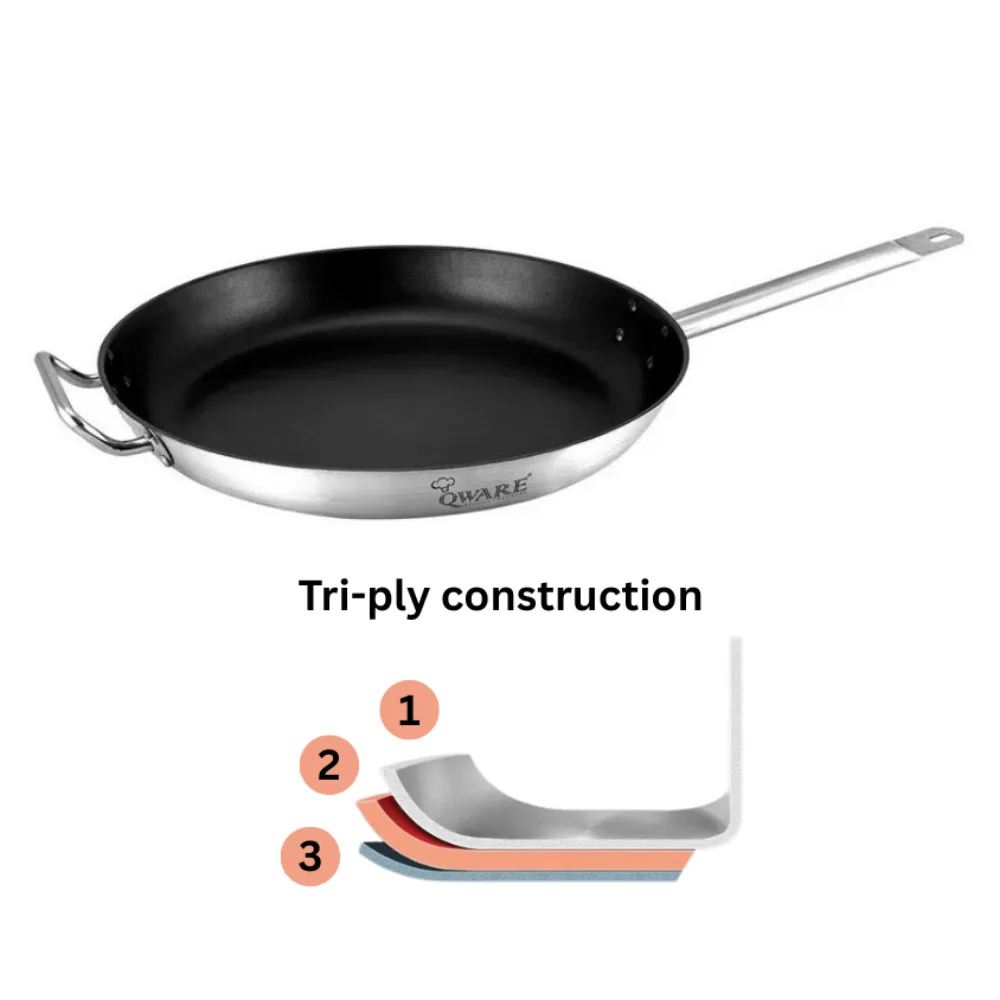 Qware 4055N Stainless Steel Sandwich Bottom Non-stick Frying Pan