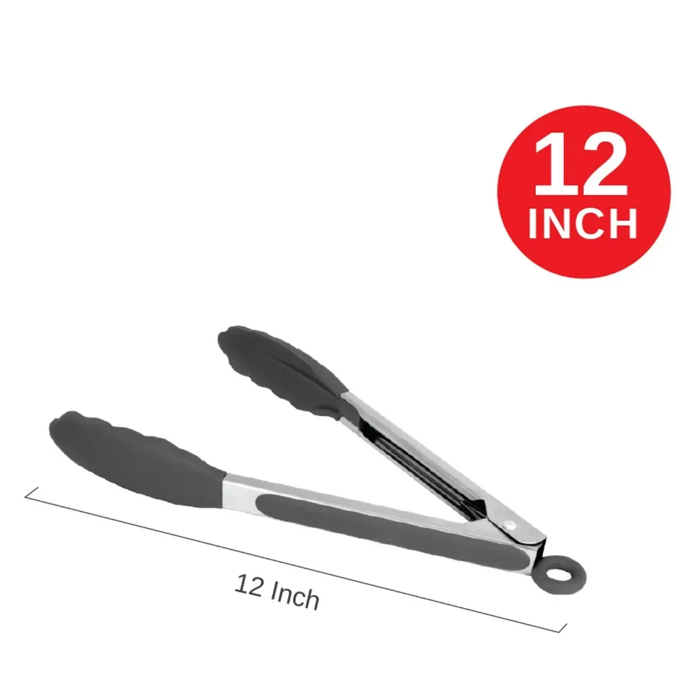 Qware 12" Stainless Steel Food Tongs