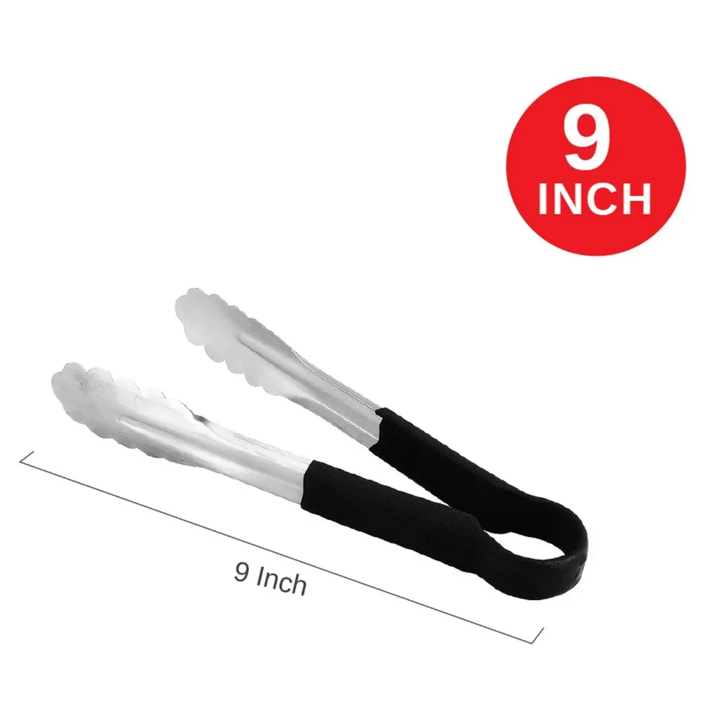 Qware 9" Stainless Steel Cooking Food Tongs