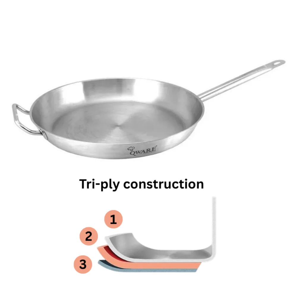 Qware 4055 Stainless Steel Sandwich Bottom Frying Pan