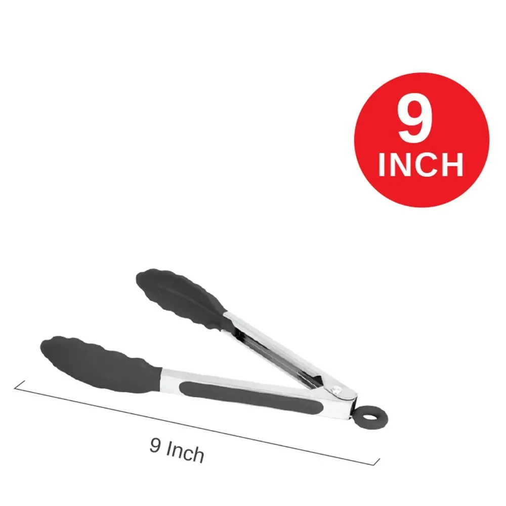 Qware 9" Stainless Steel Food Tongs