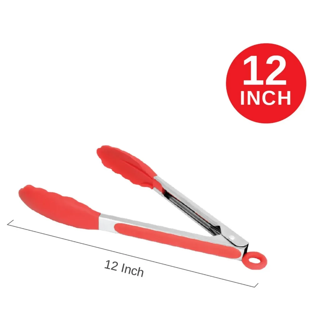 Qware 12" Stainless Steel Food Tongs