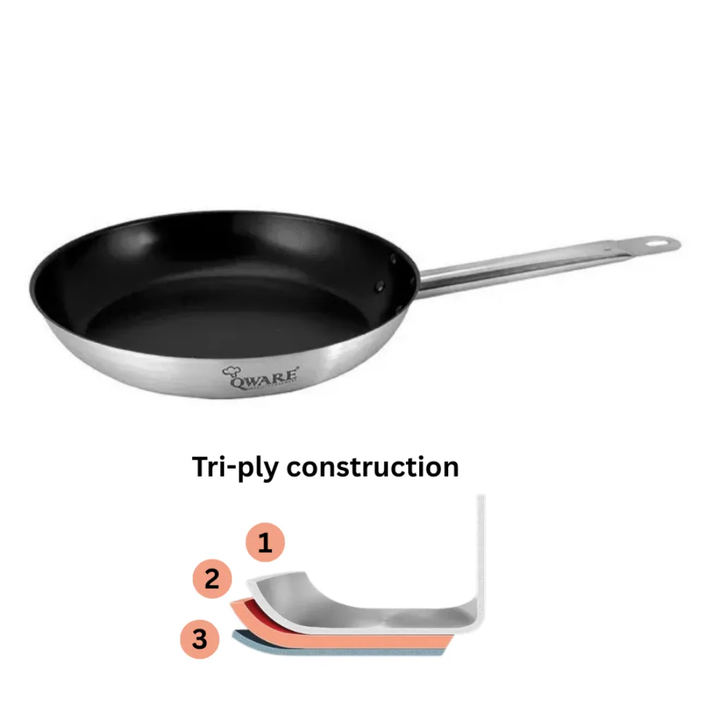 Qware 2241N Stainless Steel Sandwich Bottom Non-stick Frying Pan