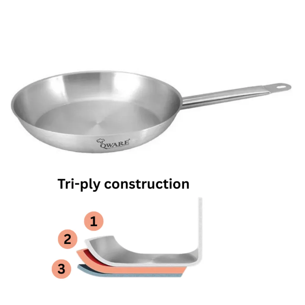 Qware 2647 Stainless Steel Sandwich Bottom Frying Pan