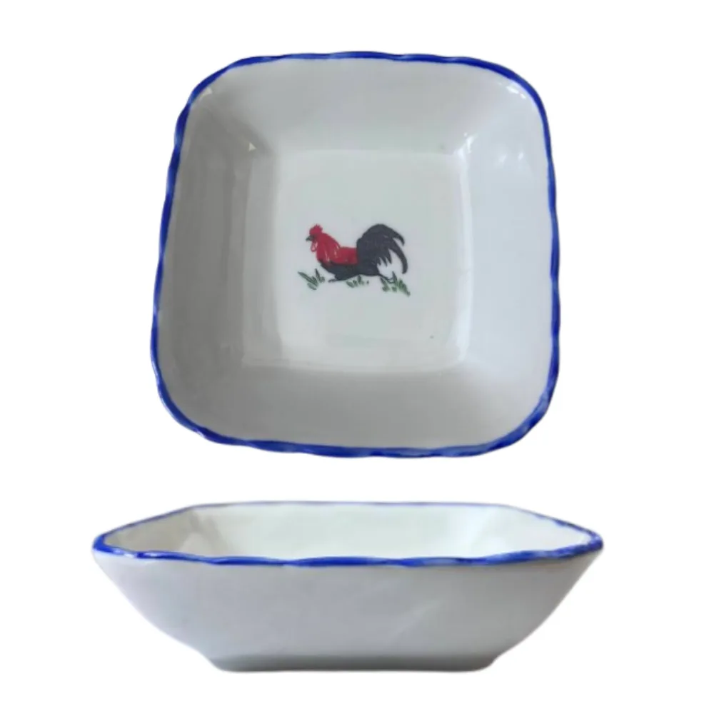 6" Traditional Rooster Square Plate