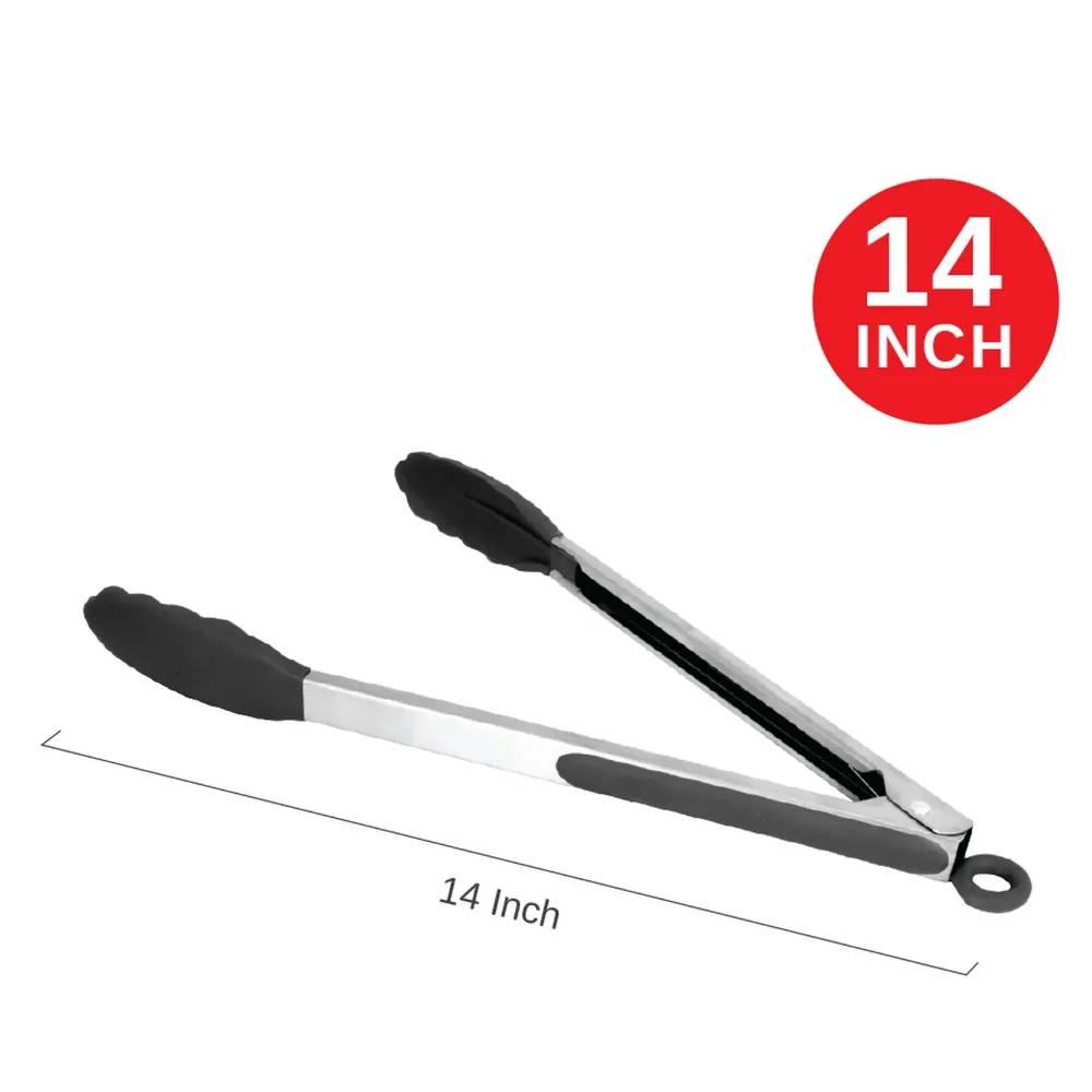 Qware 14" Stainless Steel Locking Food Tongs